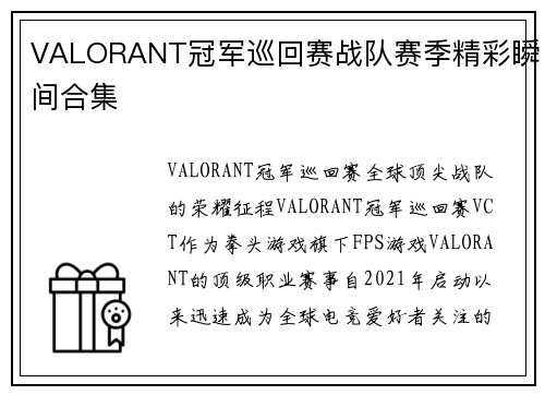 VALORANT冠军巡回赛战队赛季精彩瞬间合集